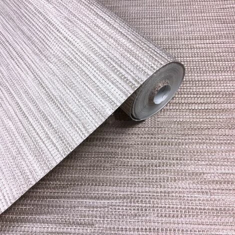 Metallic Foil Shimmer Rose Gold Vinyl Wallpaper Grass Cloth Paste Wall Arthouse 3 Metallic Foil Shimmer Rose Gold Vinyl Wallpaper Grass Cloth Paste Wall Arthouse - Image 3