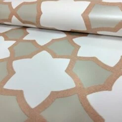 Geometric Lattice Glitter Wallpaper Moroccan Stars Grey White Copper Arthouse -ARTHOUSE SHOP 12230393 3