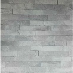 3D Effect Slate Grey Stone Wall Brick Wallpaper Vinyl Glitter Shimmer Arthouse