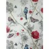 Paradise Garden Birds White Glitter Floral Wallpaper Shimmer Arthouse Blue Pink