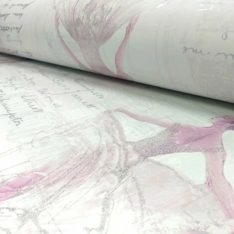 Pirouette Ballet Dancer Wallpaper Metallic Glitter Pink Typography Arthouse 2 Pirouette Ballet Dancer Wallpaper Metallic Glitter Pink Typography Arthouse - Image 2