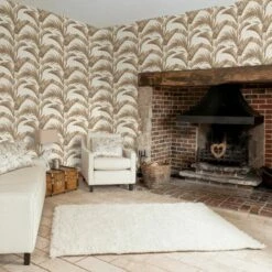 Arthouse Banana Palm Leaf Coffee Wallpaper Paste The Wall Leaves Copper Metallic -ARTHOUSE SHOP 13230728 3