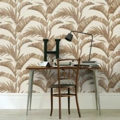 Arthouse Banana Palm Leaf Coffee Wallpaper Paste The Wall Leaves Copper Metallic -ARTHOUSE SHOP 13230728 4