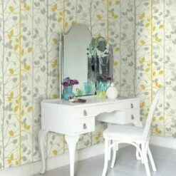 Mustard Yellow Grey Woodland Wallpaper Forest Trees Branches Metallic Arthouse 6 Mustard Yellow Grey Woodland Wallpaper Forest Trees Branches Metallic Arthouse -ARTHOUSE SHOP 14156007 3