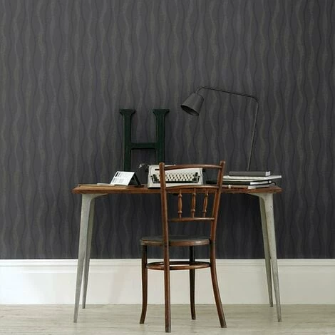 Arthouse Glitz Wavey Stripe Wallpaper Black Silver Glitter Shimmer Lines Vinyl Arthouse Glitz Wavey Stripe Wallpaper Black Silver Glitter Shimmer Lines Vinyl -ARTHOUSE SHOP 14931729 4