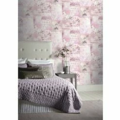 Arthouse Pandora's Dream Glitter Wallpaper Pink Unicorn Swan Floral Typography -ARTHOUSE SHOP 14947338 3