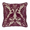Arthouse Boutique Borromeo Damson Flock Cushion Cover With Fringe Edge