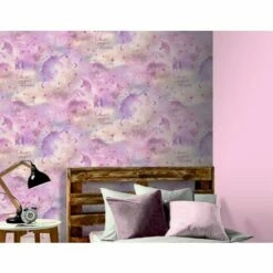 Arthouse Glitter Unicorn Wallpaper Blush Pink Stars Shimmer Typography Vinyl -ARTHOUSE SHOP 15625732 3