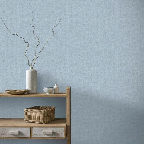 Linen Texture Denim Blue Wallpaper Woven Effect Modern Feature Luxury Arthouse 2 Linen Texture Denim Blue Wallpaper Woven Effect Modern Feature Luxury Arthouse - Image 2