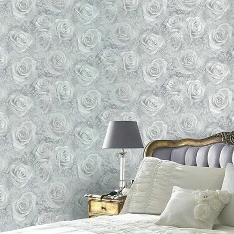 Silver Grey Floral Wallpaper Flowers Roses Reverie Heavyweight Arthouse Silver Grey Floral Wallpaper Flowers Roses Reverie Heavyweight Arthouse -ARTHOUSE SHOP 17619380 2