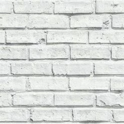 Arthouse White Wallpaper, Brick, 53 Cm X 10.05 M - 623004