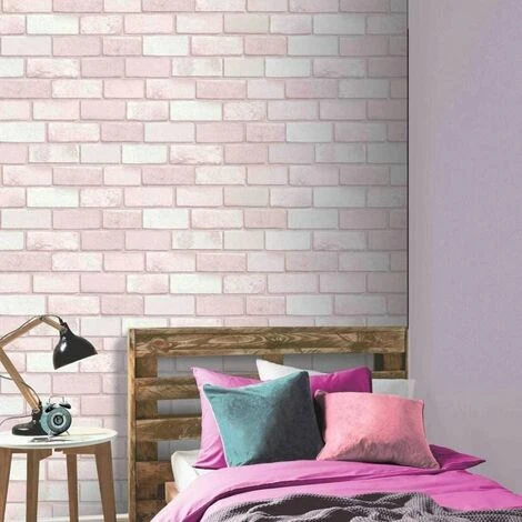 Arthouse Diamond Pink Brick Wallpaper - 260005 Arthouse Diamond Pink Brick Wallpaper - 260005 -ARTHOUSE SHOP 23694840 2