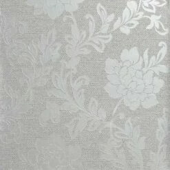 ARTHOUSE Calico Floral Wallpaper Flowers Metallic Embossed Grey Silver Textured Vinyl