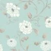 ARTHOUSE Antoinette Floral Wallpaper Teal White Taupe Flowers Metallic Smooth Finish