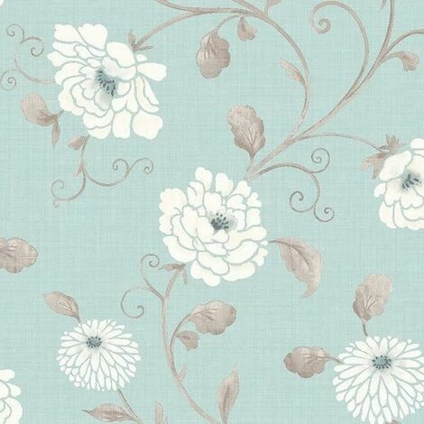 ARTHOUSE Antoinette Floral Wallpaper Teal White Taupe Flowers Metallic Smooth Finish ARTHOUSE Antoinette Floral Wallpaper Teal White Taupe Flowers Metallic Smooth Finish -ARTHOUSE SHOP 27803056 1