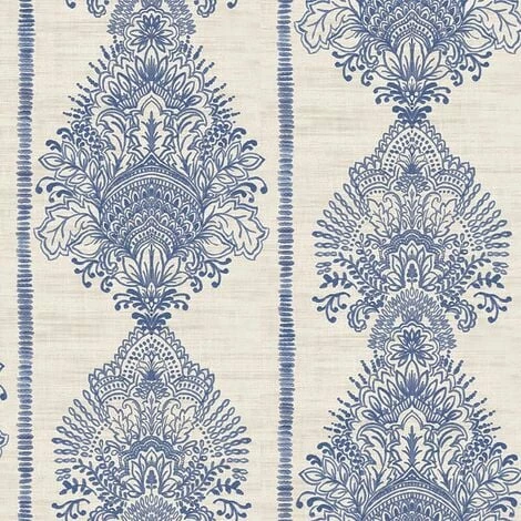 Silk Road Damask Wallpaper Indigo Blue Floral Cream Natural Metallic Arthouse Silk Road Damask Wallpaper Indigo Blue Floral Cream Natural Metallic Arthouse -ARTHOUSE SHOP 27803071 1