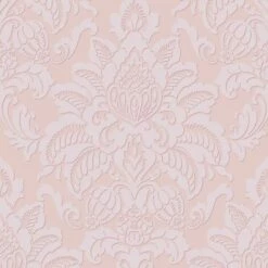 Glistening Blush Wallpaper Arthouse Damask Textured Glitter Pink Embossed