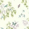 Halcyon Days Wallpaper Arthouse Cream Multi Glitter Textured Birds Butterfly