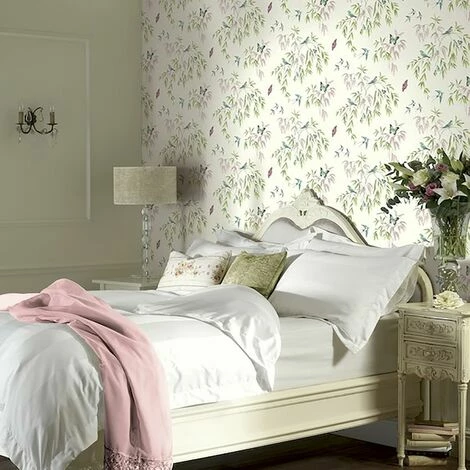 Halcyon Days Wallpaper Arthouse Cream Multi Glitter Textured Birds Butterfly 2 Halcyon Days Wallpaper Arthouse Cream Multi Glitter Textured Birds Butterfly - Image 2