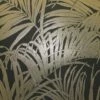 Kiss Foil Palm Leaf Wallpaper Arthouse Black Bronze Textured Paste The Wall