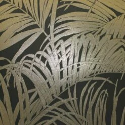 Kiss Foil Palm Leaf Wallpaper Arthouse Black Bronze Textured Paste The Wall