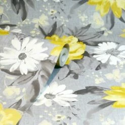 ARTHOUSE Painted Dahlia Floral Ochre Wallpaper Flower Grey And Yellow Wall Covering -ARTHOUSE SHOP 27826308 4