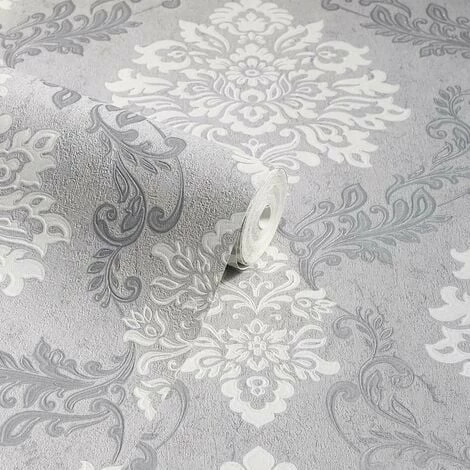 Palazzo Damask Wallpaper Arthouse Silver Grey White Glitter Textured Vinyl Palazzo Damask Wallpaper Arthouse Silver Grey White Glitter Textured Vinyl -ARTHOUSE SHOP 27861522 2