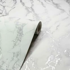 ARTHOUSE Carrara Marble Wallpaper White Grey Silver Glitter Shimmer Embossed Metallic -ARTHOUSE SHOP 27861531 3