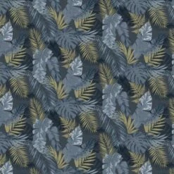 ARTHOUSE Navy Or Green Gold Leaf Botanic Wallpaper Textured Vinyl Paste The Wall