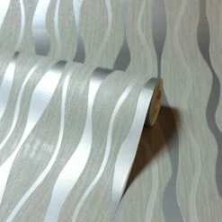 ARTHOUSE Metallic Wave Grey Glittery Wallpaper Textured Vinyl Wallpaper Paste The Wall -ARTHOUSE SHOP 28172102 3