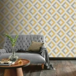 ARTHOUSE Urban Geo Ochre Wallpaper Geometric Modern Design Large Diamond Pattern -ARTHOUSE SHOP 28172112 3
