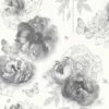 Flower Garden Mono Wallpaper Arthouse Textured Vinyl Glitter Floral Butterfly
