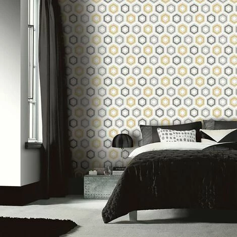 Ikat Geometric Wallpaper Arthouse Ochre Yellow Grey White Textured Vinyl Retro Ikat Geometric Wallpaper Arthouse Ochre Yellow Grey White Textured Vinyl Retro -ARTHOUSE SHOP 28424483 2