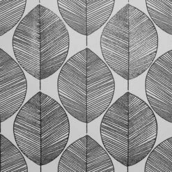 Scandi Leaf Wallpaper Arthouse Black White Tropical Glitter Retro Textured