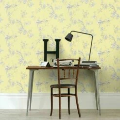 Arthouse Chinoise Yellow Wallpaper Floral Birds Heavyweight Wallpaper -ARTHOUSE SHOP 29316693 3