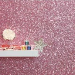 Arthouse Sequin Shimmer Blush Pink Glitter Shine Plain Textured Shiny Wallpaper