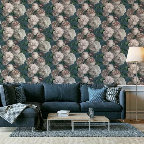 Arthouse Luxury Highgrove Floral Bloom Vintage Teal Blush Cream Wallpaper Arthouse Luxury Highgrove Floral Bloom Vintage Teal Blush Cream Wallpaper -ARTHOUSE SHOP 29316711 2