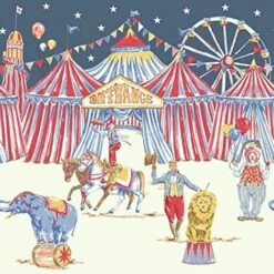 Arthouse Circus Fun Cream Red Blue Glitter Shimmer Kids Wallpaper Border Frieze -ARTHOUSE SHOP 29316741 3