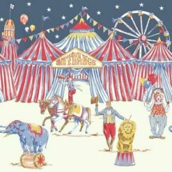 Arthouse Circus Fun Cream Red Blue Glitter Shimmer Kids Wallpaper Border Frieze -ARTHOUSE SHOP 29316741 4