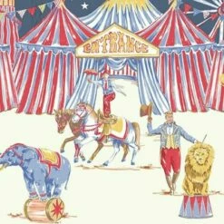 Arthouse Circus Fun Cream Red Blue Glitter Shimmer Kids Wallpaper Border Frieze -ARTHOUSE SHOP 29316741 5