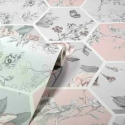 Arthouse Chinoise Decoupage Pink Grey Geometric Birds Floral Patchwork Wallpaper 4 Arthouse Chinoise Decoupage Pink Grey Geometric Birds Floral Patchwork Wallpaper -ARTHOUSE SHOP 29318048 5