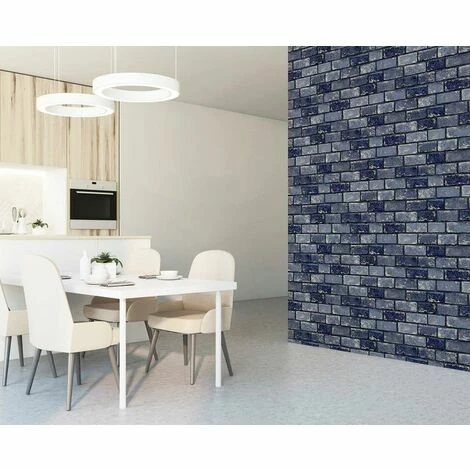 Arthouse Metallic Brick Effect Navy ArtiStick Peel And Stick Wallpaper Vinyl Arthouse Metallic Brick Effect Navy ArtiStick Peel And Stick Wallpaper Vinyl -ARTHOUSE SHOP 29490832 4