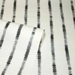 ARTHOUSE Silk Road Stripe Chrome Black And White Mono Tribal Pattern Wallpaper -ARTHOUSE SHOP 29899416 3