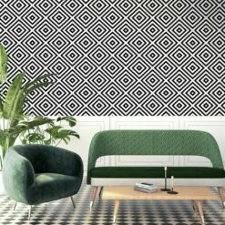 Geometric Diamond Wallpaper Arthouse Black White Chevron Stripe Modern -ARTHOUSE SHOP 30635594 3