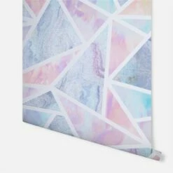 Pastel Geometric Wallpaper Arthouse Glitter Liquid Marble Effect Pink Lilac Teal -ARTHOUSE SHOP 30635677 3