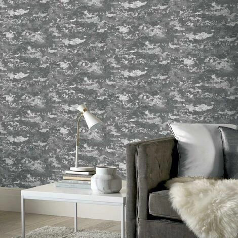 Patina Grey Textured Wallpaper Arthouse Heavyweight Vinyl Glitter Metallic Patina Grey Textured Wallpaper Arthouse Heavyweight Vinyl Glitter Metallic -ARTHOUSE SHOP 30918478 3
