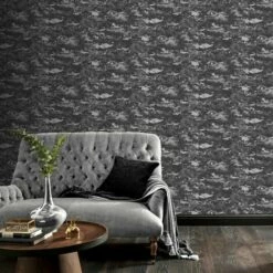 Patina Charcoal Textured Wallpaper Arthouse Heavyweight Vinyl Glitter Metallic 2 Patina Charcoal Textured Wallpaper Arthouse Heavyweight Vinyl Glitter Metallic -ARTHOUSE SHOP 30918485 3