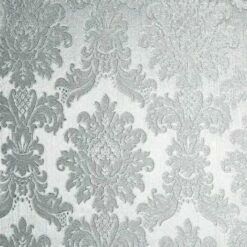 Opulence Silver Wallpaper Arthouse Metallic Foil Damask Textured Vinyl Embossed