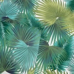 Monteverde Wallpaper Arthouse Teal Citrus Glitter Tropical Palm Leaf Natural -ARTHOUSE SHOP 32138443 3