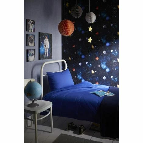 Arthouse, Kids Cosmos Space Planets Wallpaper, Charcoal 668100 2 Arthouse, Kids Cosmos Space Planets Wallpaper, Charcoal 668100 - Image 2